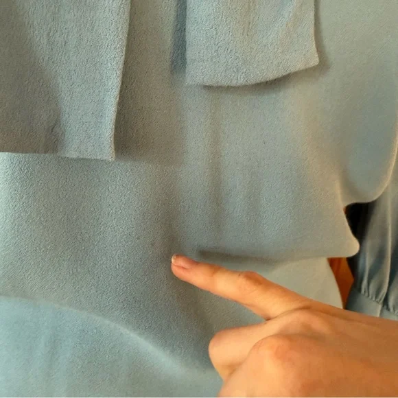 Goat by JANE ATELIER Baby Blue Self Tie Bow Blouse US 4 - Picture 3 of 8